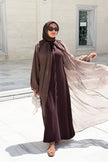 Serenity Pelerin Abaya Takım Kahve