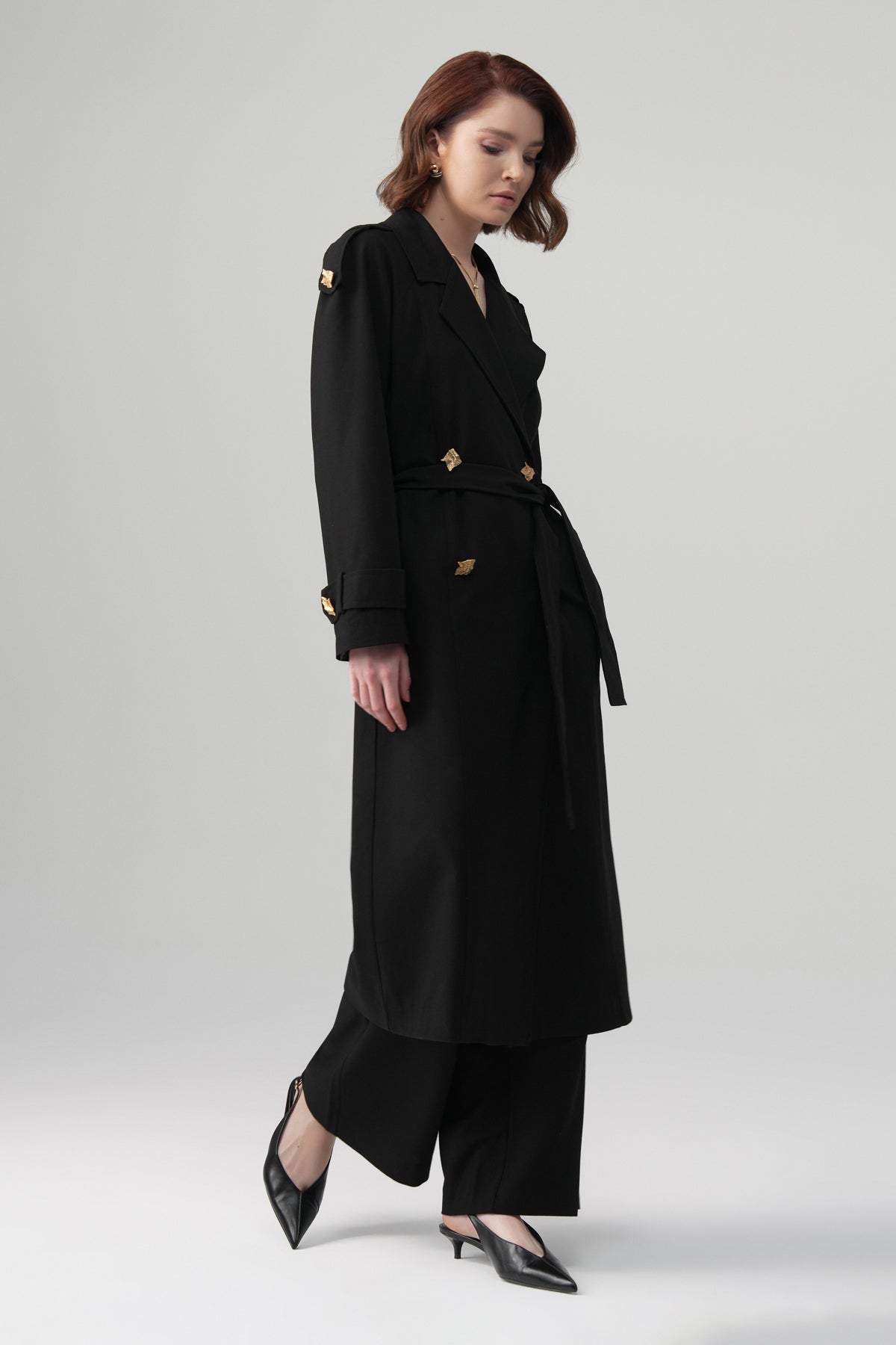 Lorin Uzun Ceket Takım Siyah
