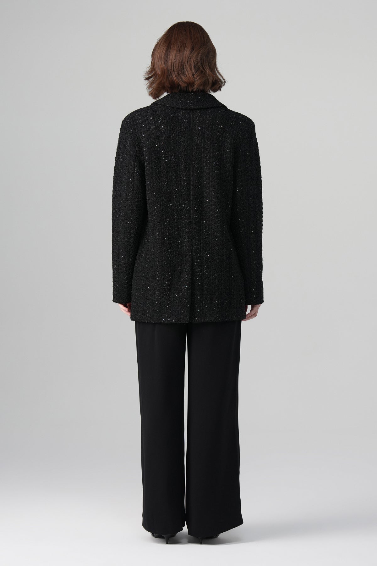 Vera Oversize Işıltılı Ceket Siyah