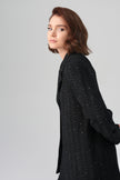 Vera Oversize Işıltılı Ceket Siyah