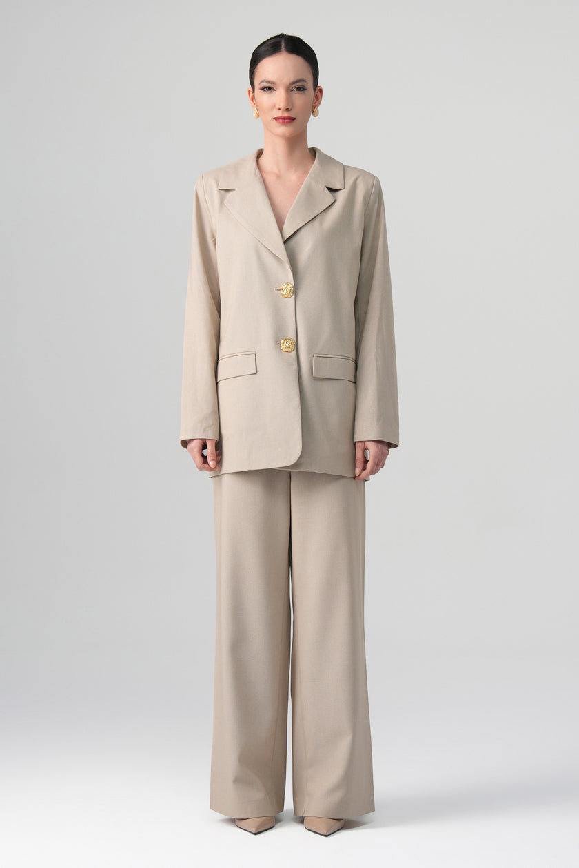 Elara Blazer Takım Bej