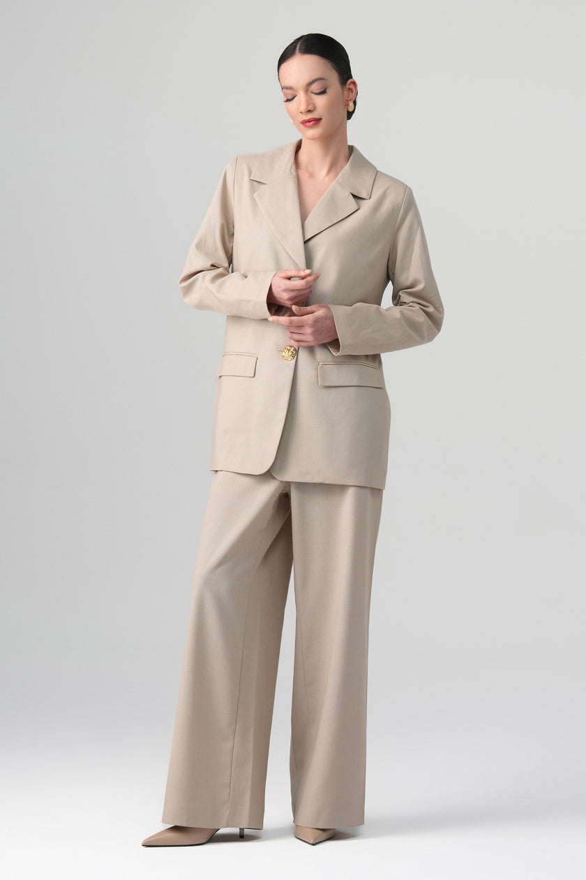 Elara Blazer Takım Bej