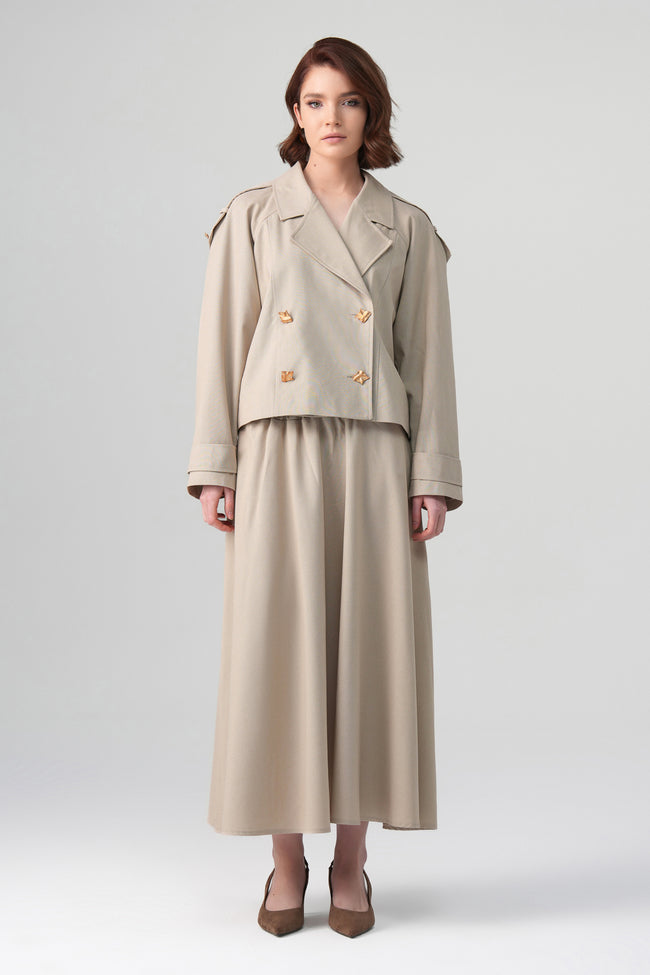 Sare Kruvaze Takım Bej