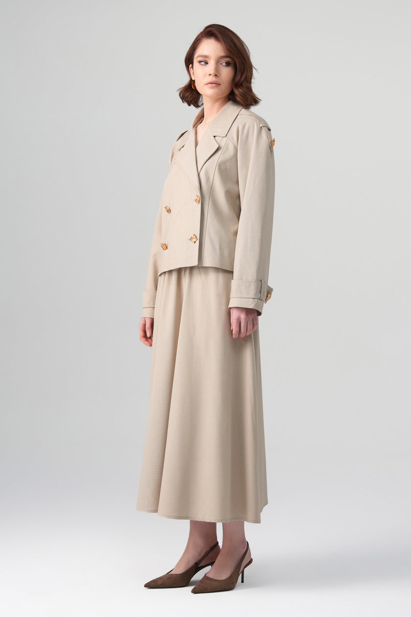 Sare Kruvaze Takım Bej