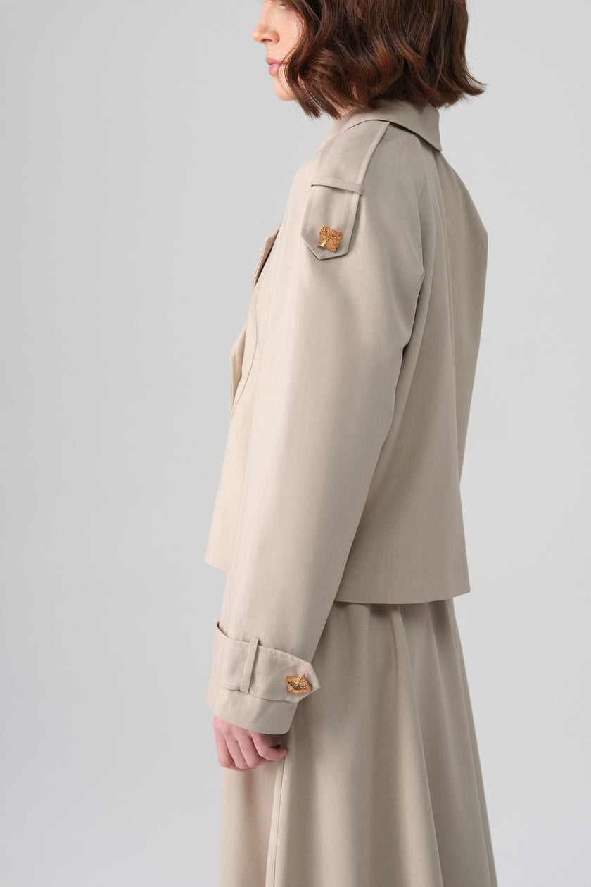 Sare Kruvaze Takım Bej