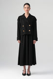 Sare Kruvaze Blazer Siyah