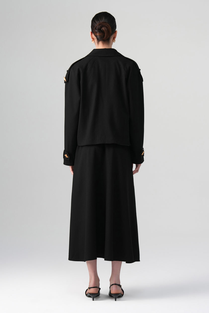 Sare Kruvaze Blazer Siyah