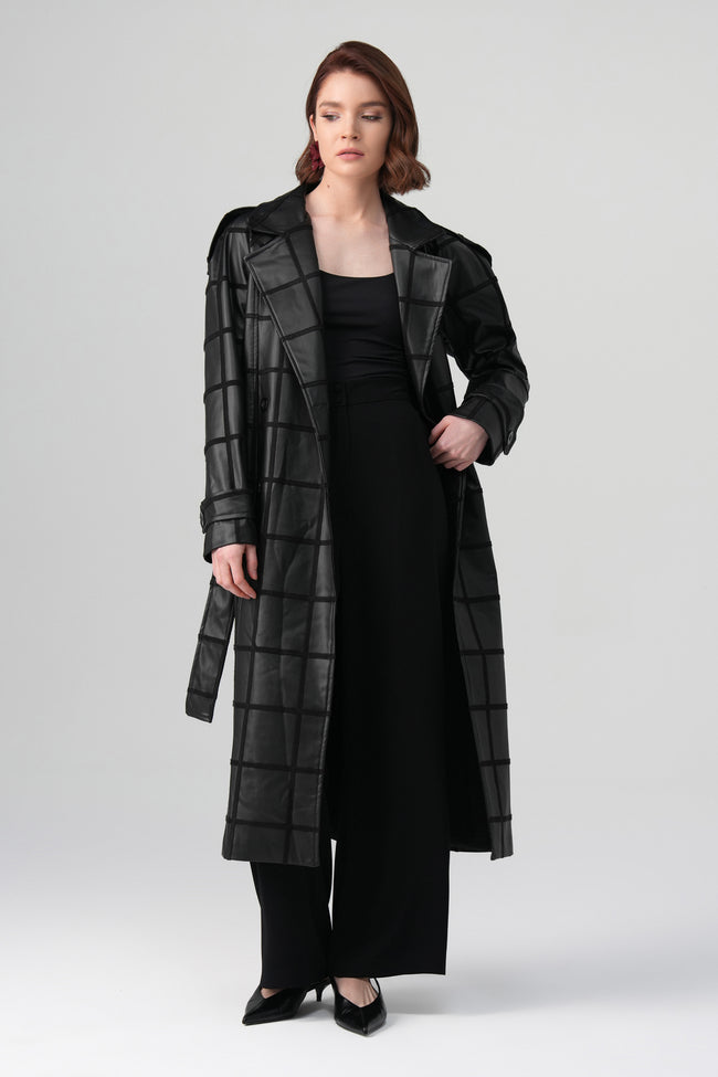 Riva Deri Detaylı Kap Siyah