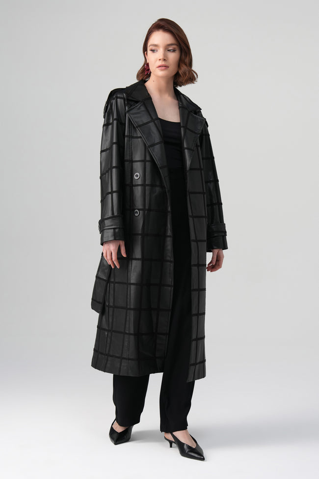 Riva Deri Detaylı Kap Siyah