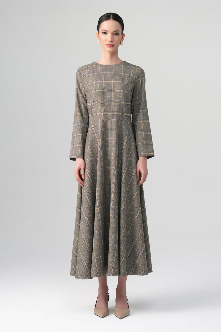 Talia Ekose Elbise Bej