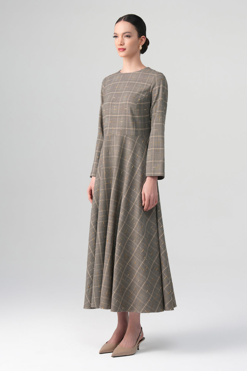 Talia Ekose Elbise Bej