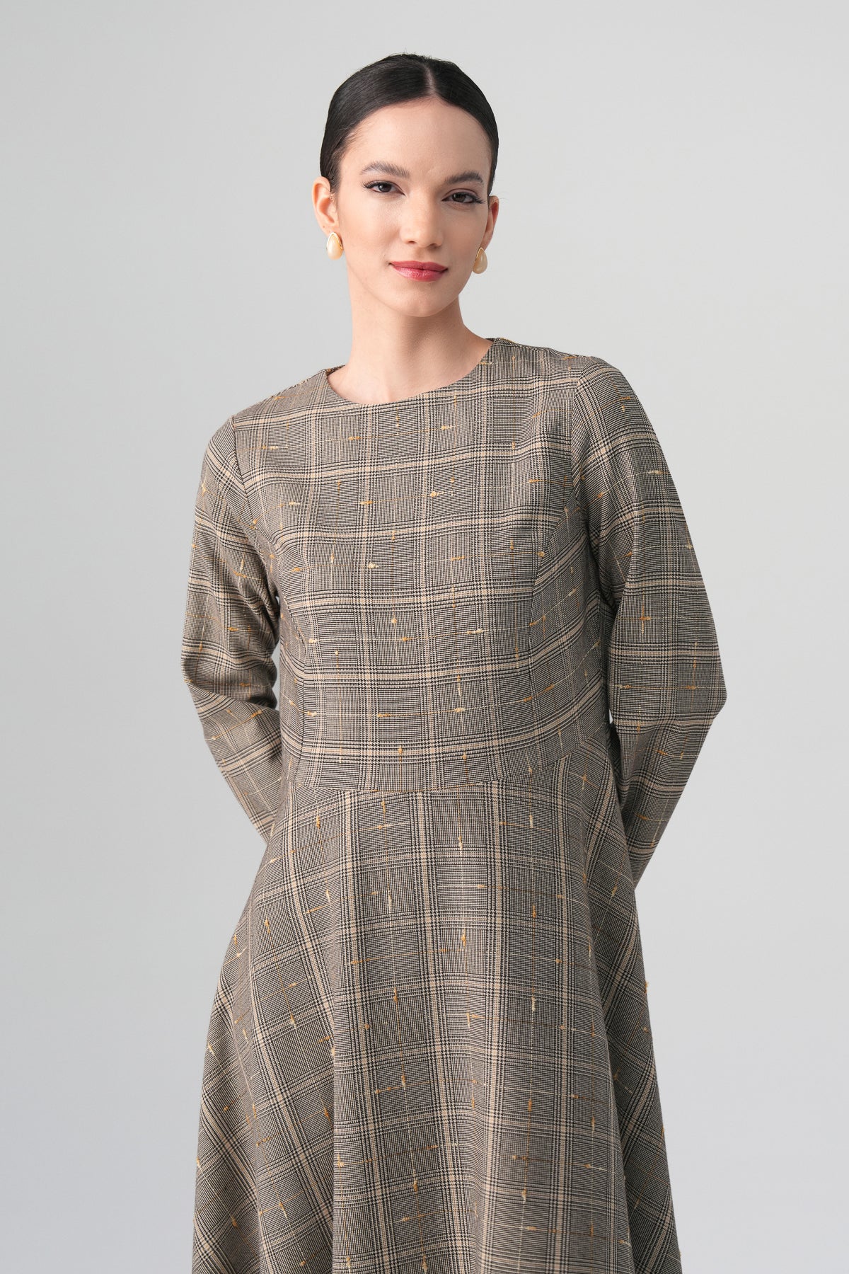 Talia Ekose Elbise Bej