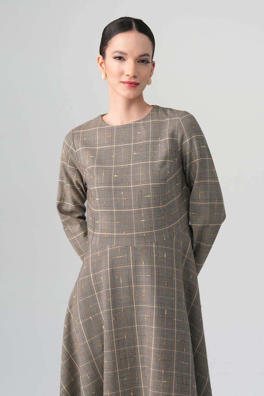 Talia Ekose Elbise Bej