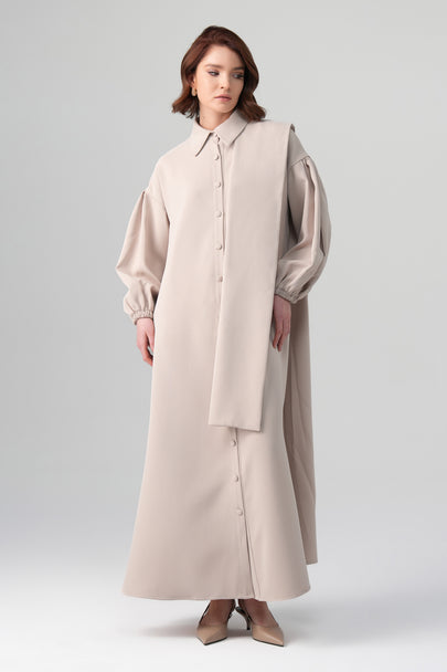 Alara Şal Detaylı Elbise Taş