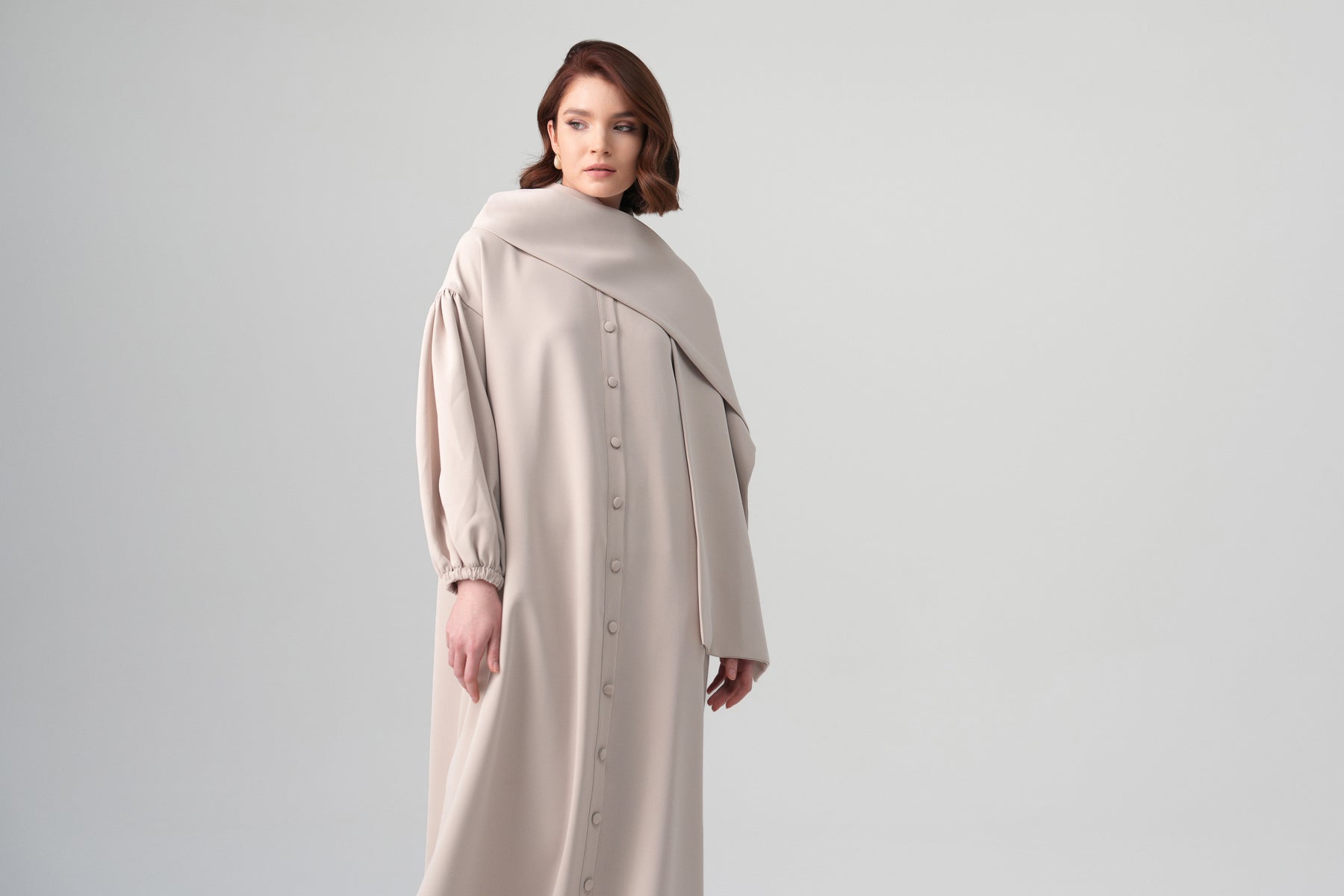 Alara Şal Detaylı Elbise Taş