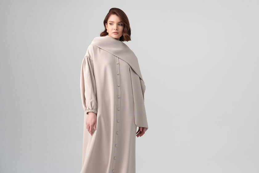 Alara Şal Detaylı Elbise Taş