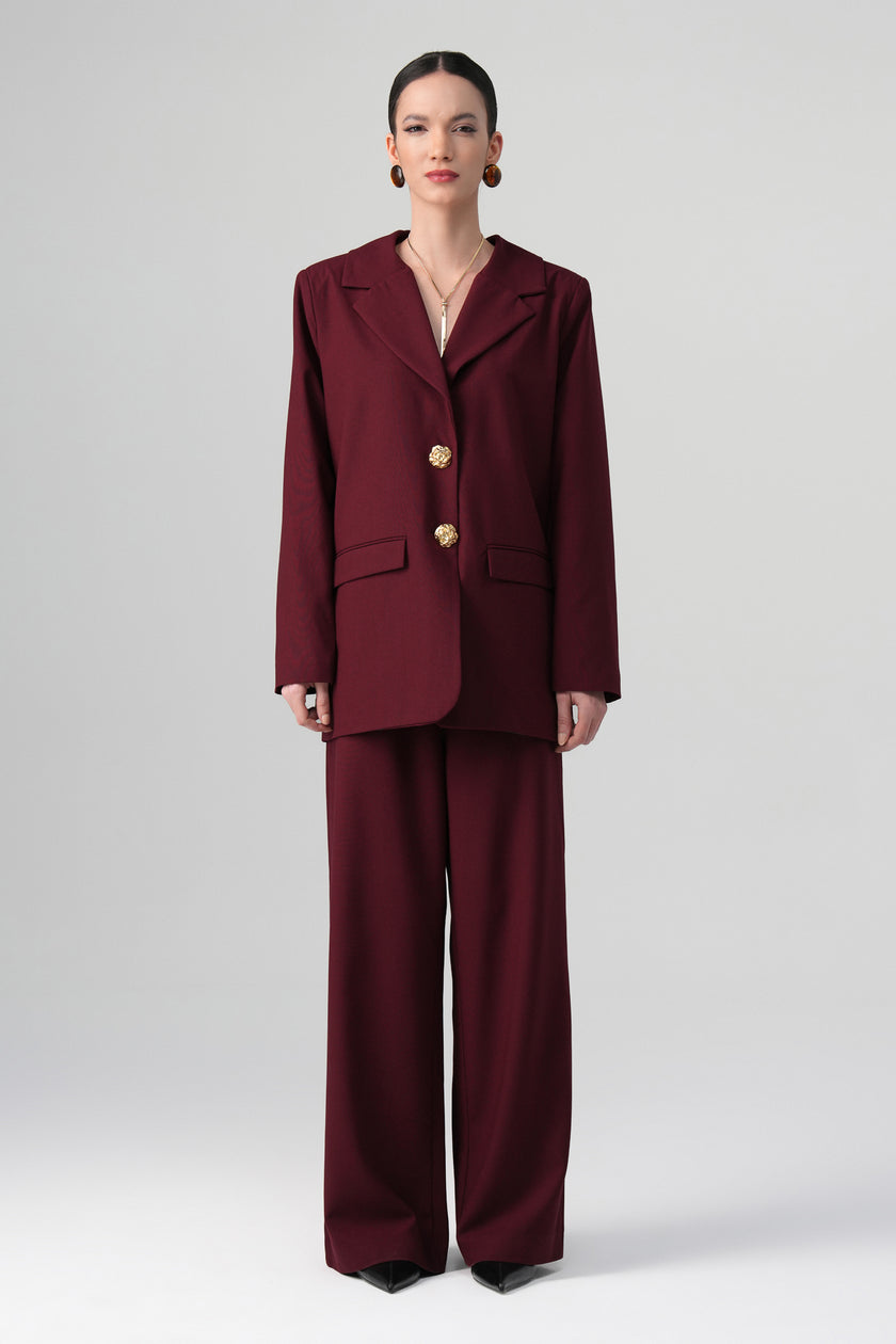 Aren Blazer Takım Bordo