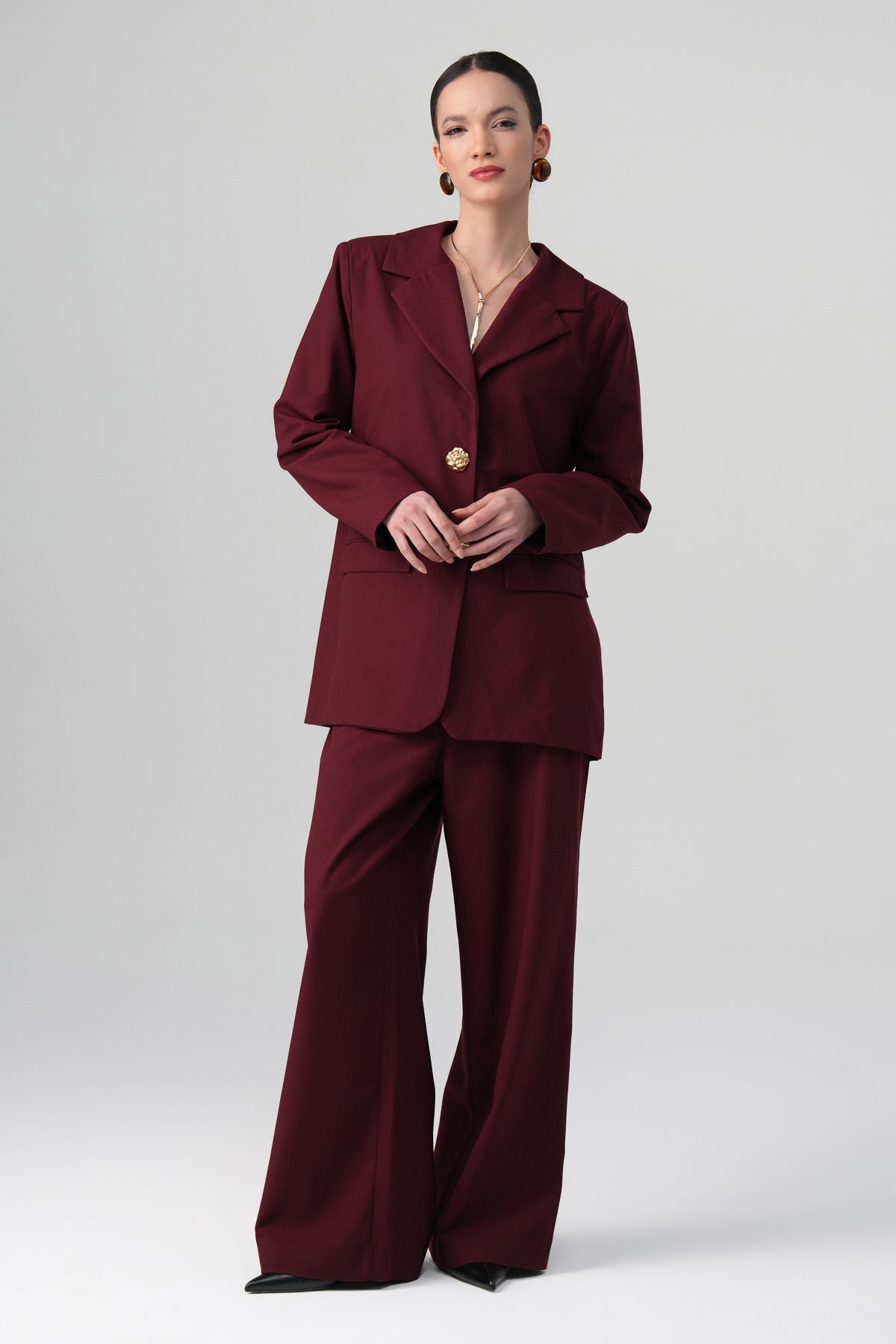 Aren Blazer Takım Bordo