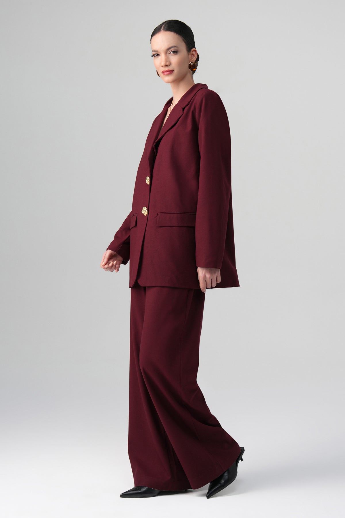 Aren Blazer Takım Bordo