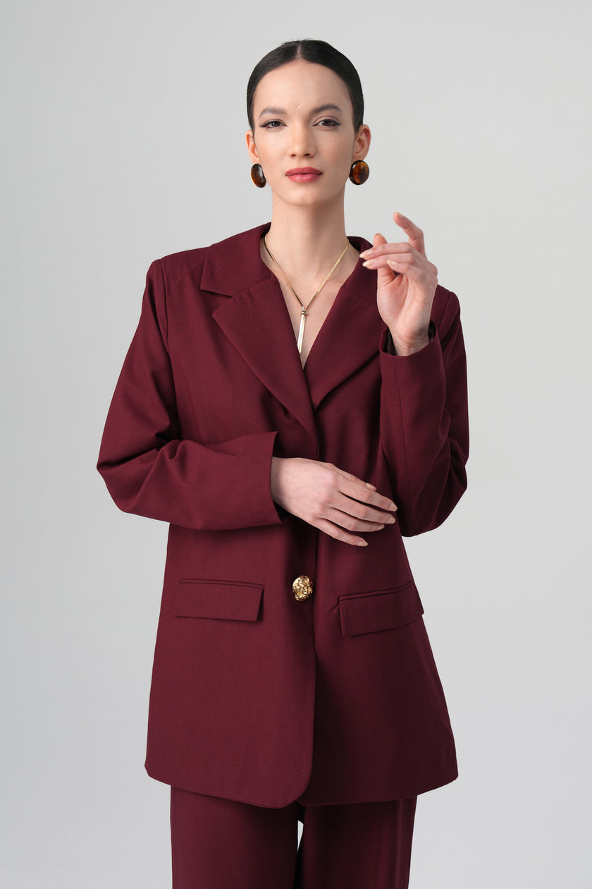 Aren Blazer Takım Bordo