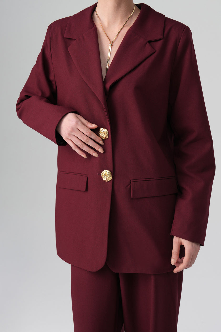 Aren Blazer Takım Bordo