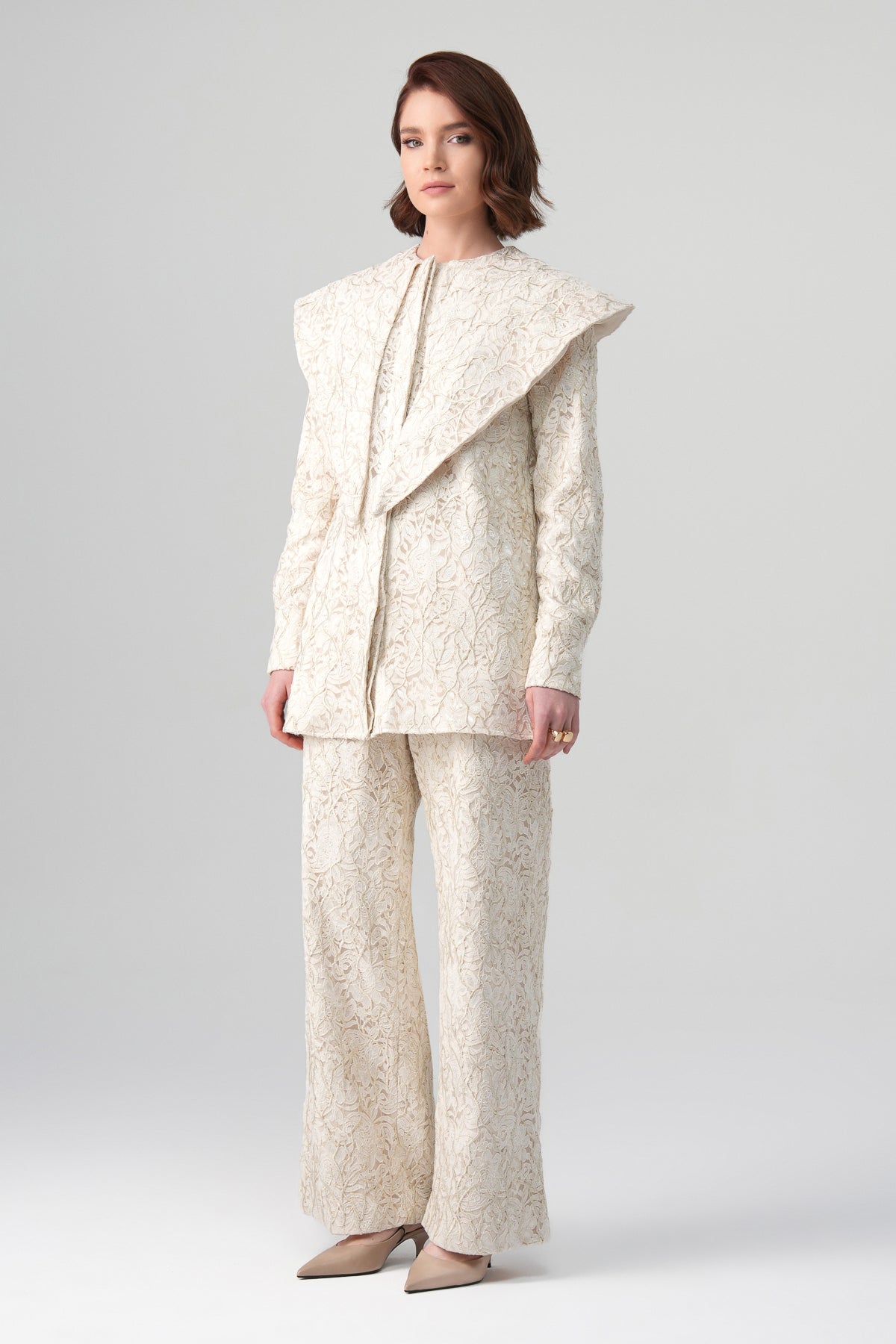 Zera Dantel Takım Ekru