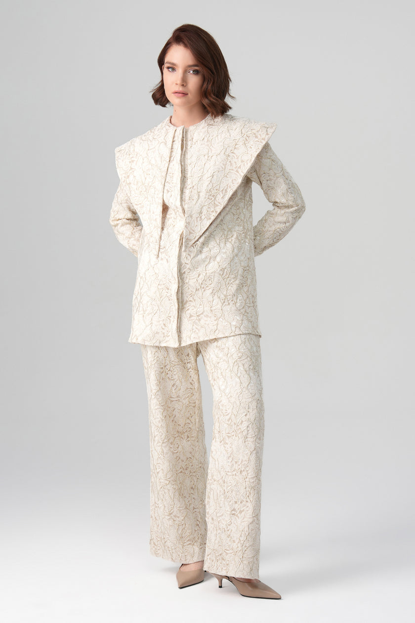 Elowen Üç Boyutlu Takım Ekru