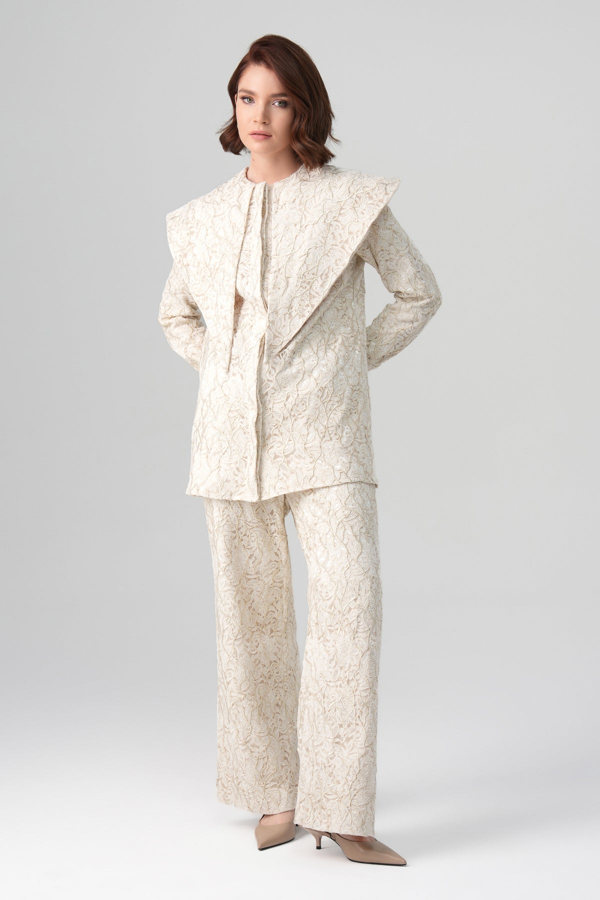 Zera Dantel Takım Ekru