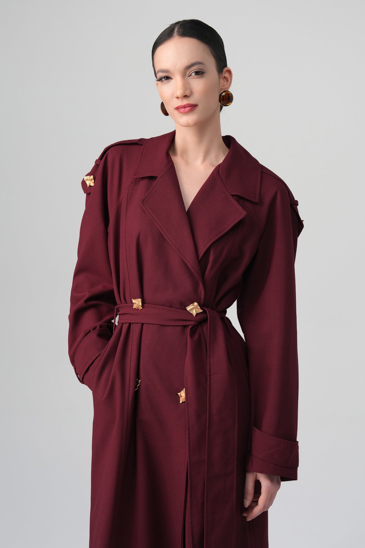 Lorin Uzun Ceket Takım Bordo