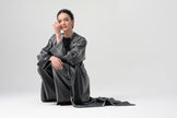 Sorelle Saten Abaya Gri