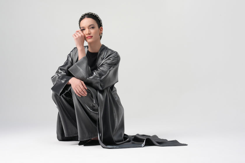 Sorelle Saten Abaya Gri