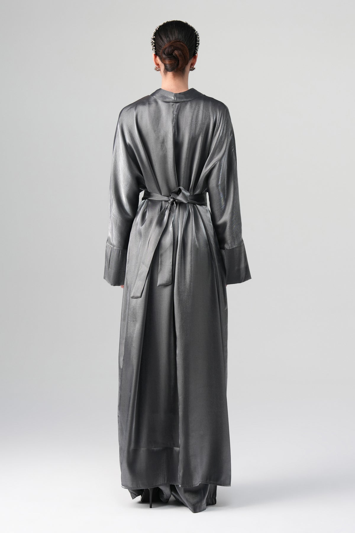 Sorelle Saten Abaya Gri