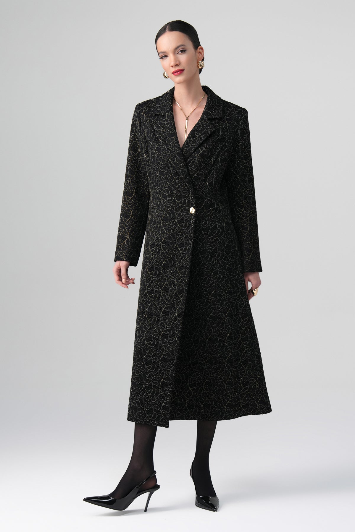 Daphne Tek Düğme Dantelli Ceket