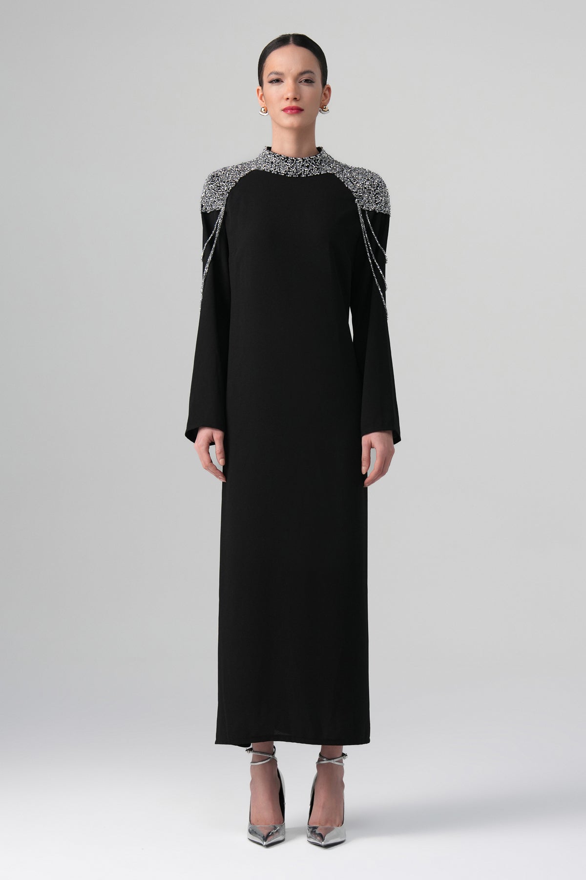 Mirella Omuz Detaylı Elbise Siyah