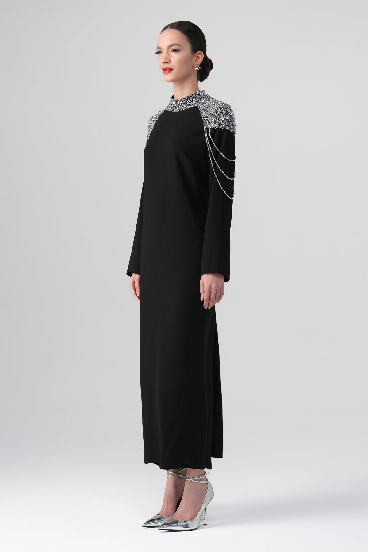 Mirella Omuz Detaylı Elbise Siyah