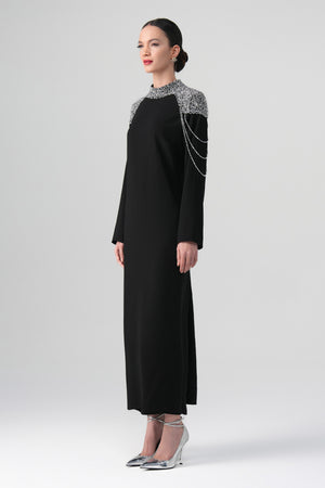 Mirella Omuz Detaylı Elbise Siyah