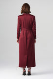 Rubina Yaka Detaylı Elbise Bordo