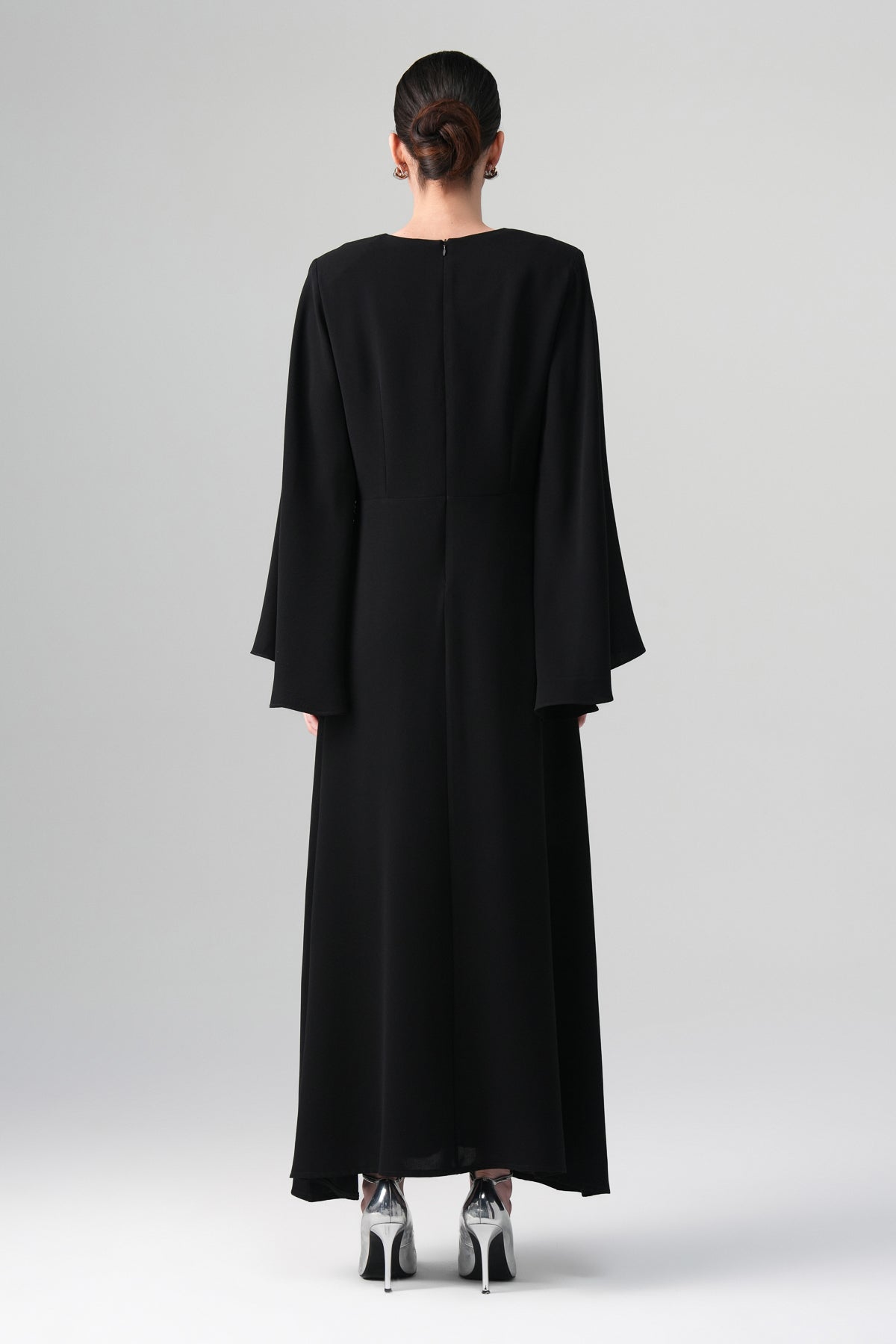 Orlina İnci Detaylı Elbise Siyah