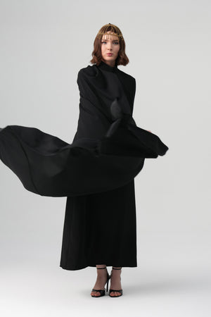 Infinity Pelerin Elbise Siyah