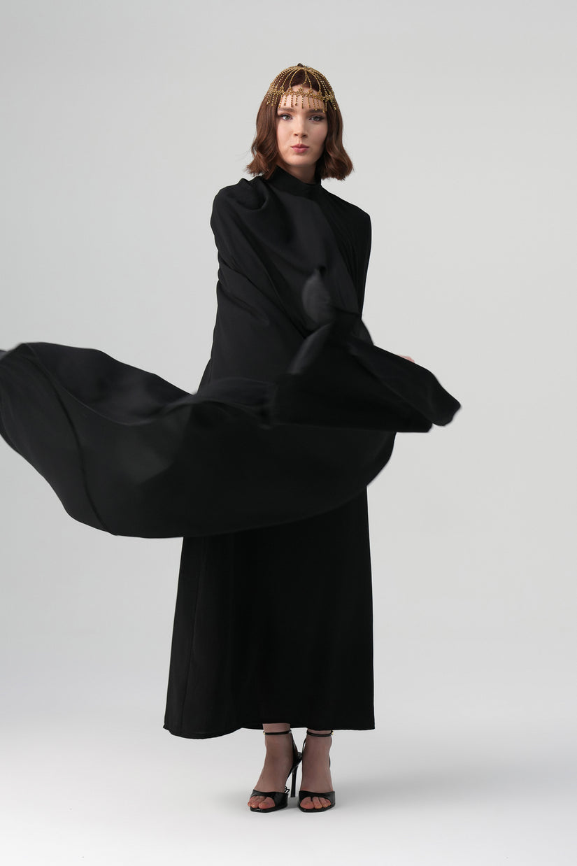 Infinity Pelerin Elbise Siyah