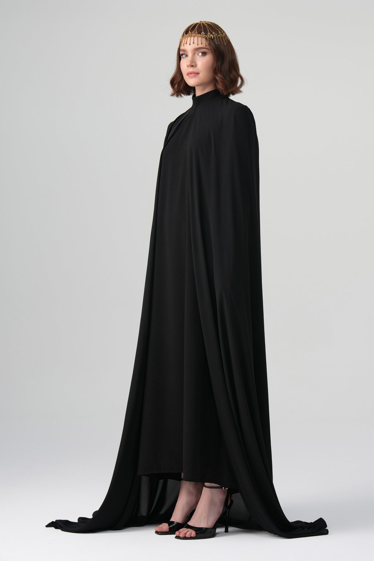 Infinity Pelerin Elbise Siyah