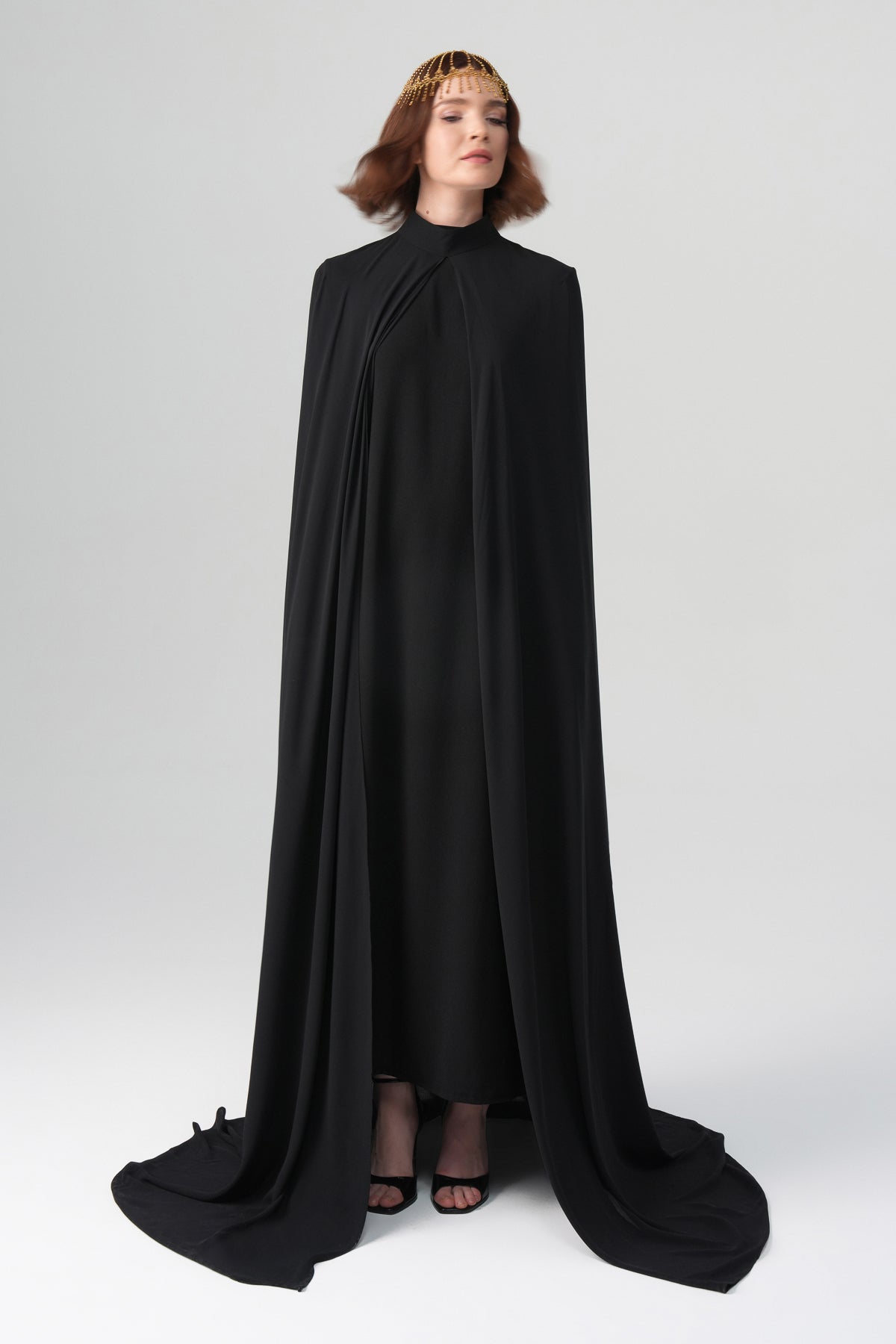 Infinity Pelerin Elbise Siyah