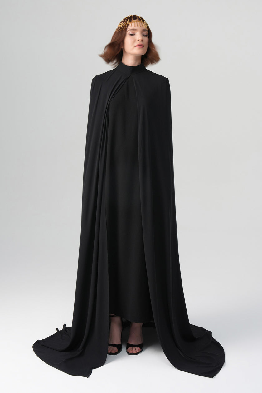 Infinity Pelerin Elbise Siyah