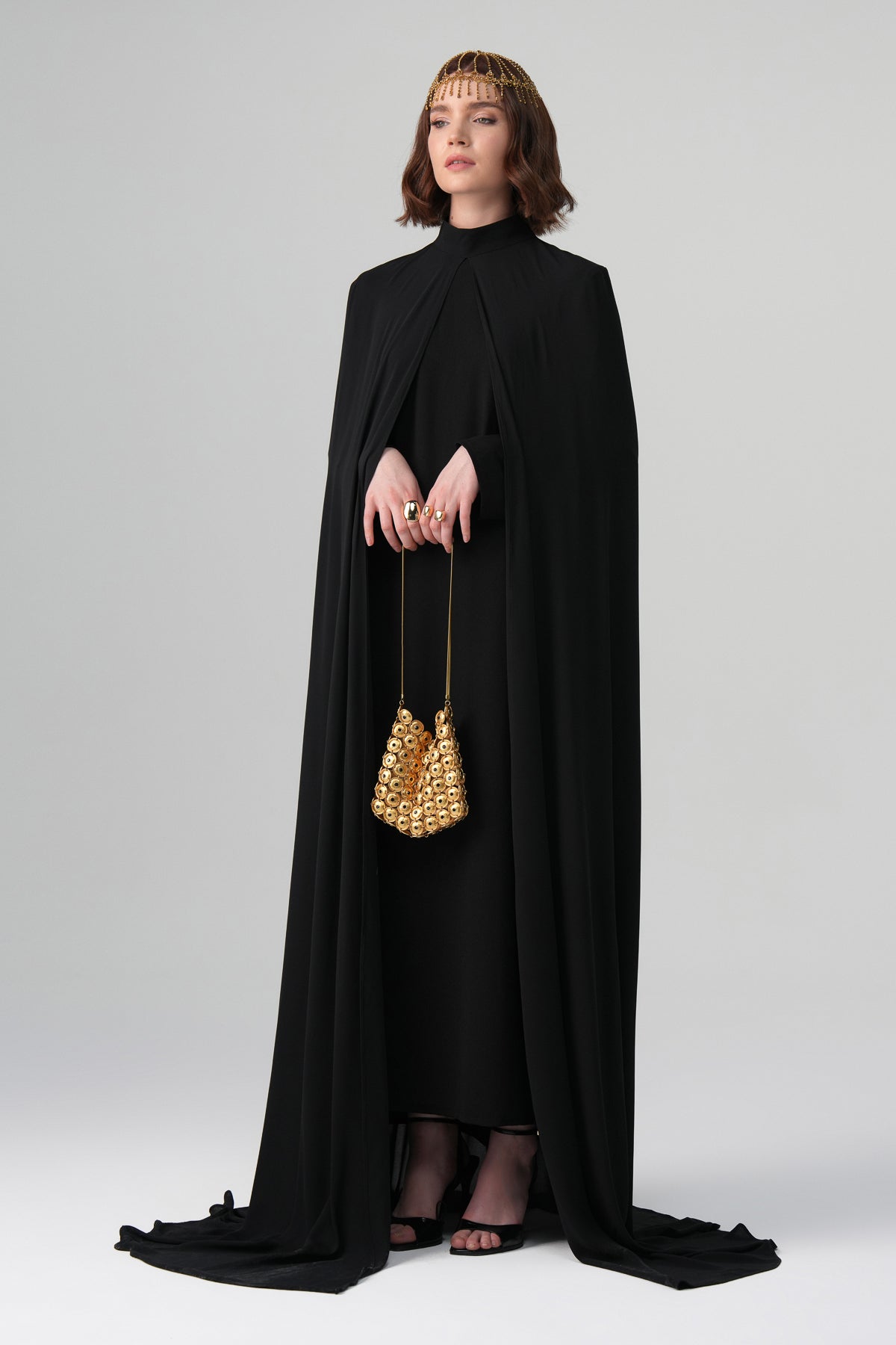 Infinity Pelerin Elbise Siyah