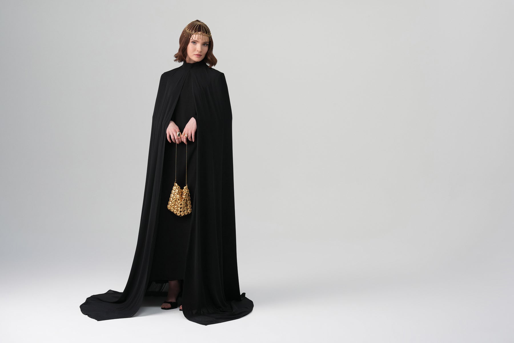 Infinity Pelerin Elbise Siyah