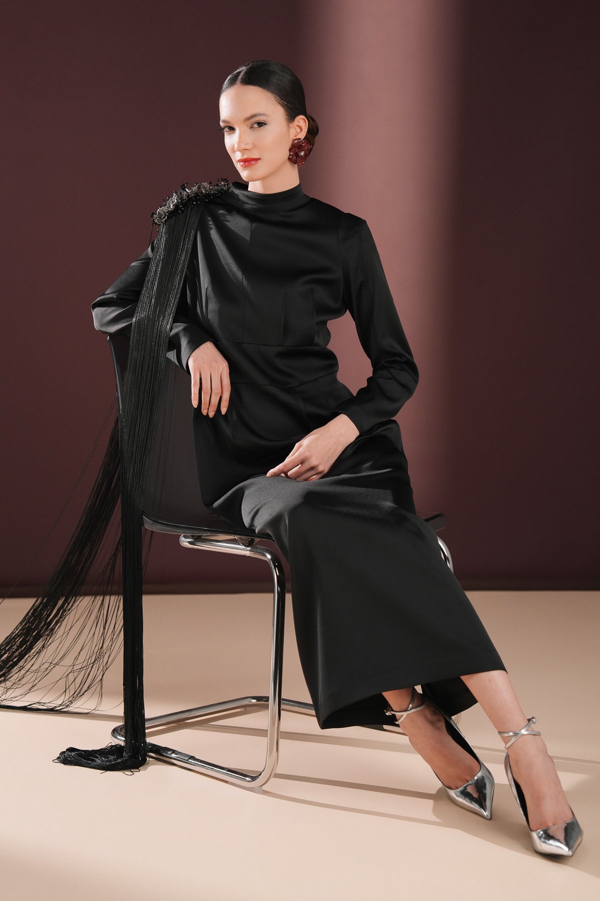 Thalina Minimal Elbise Siyah