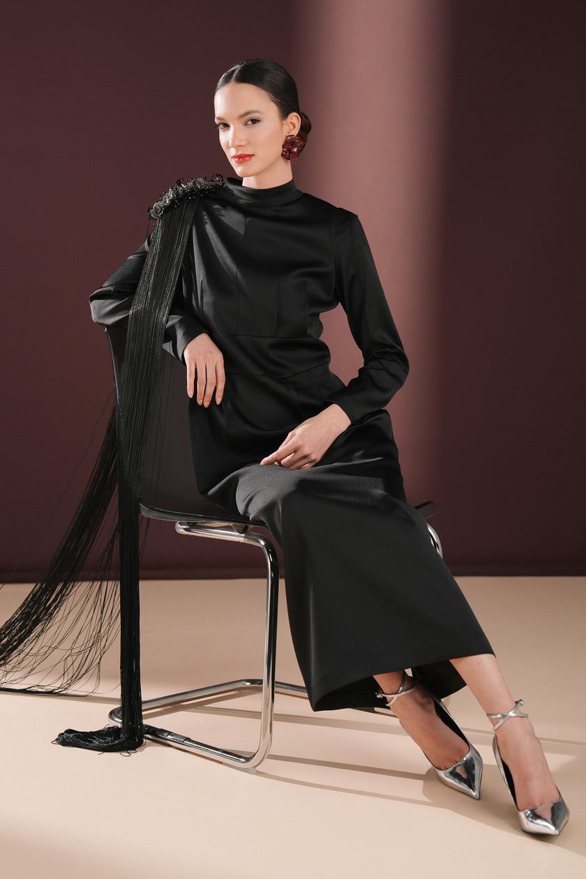 Thalina Minimal Elbise Siyah