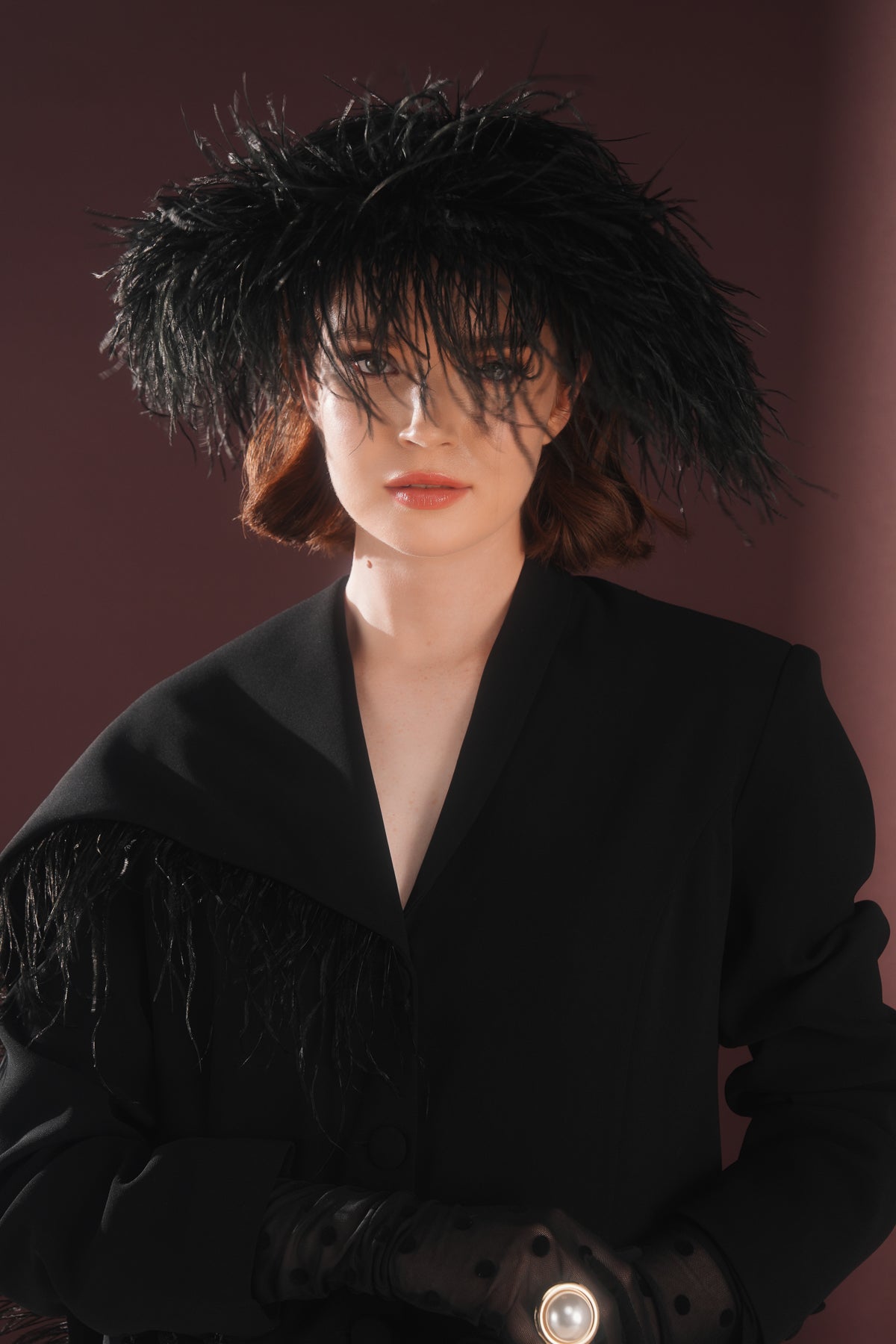 Nyxora Tüylü Ceket Elbise Siyah