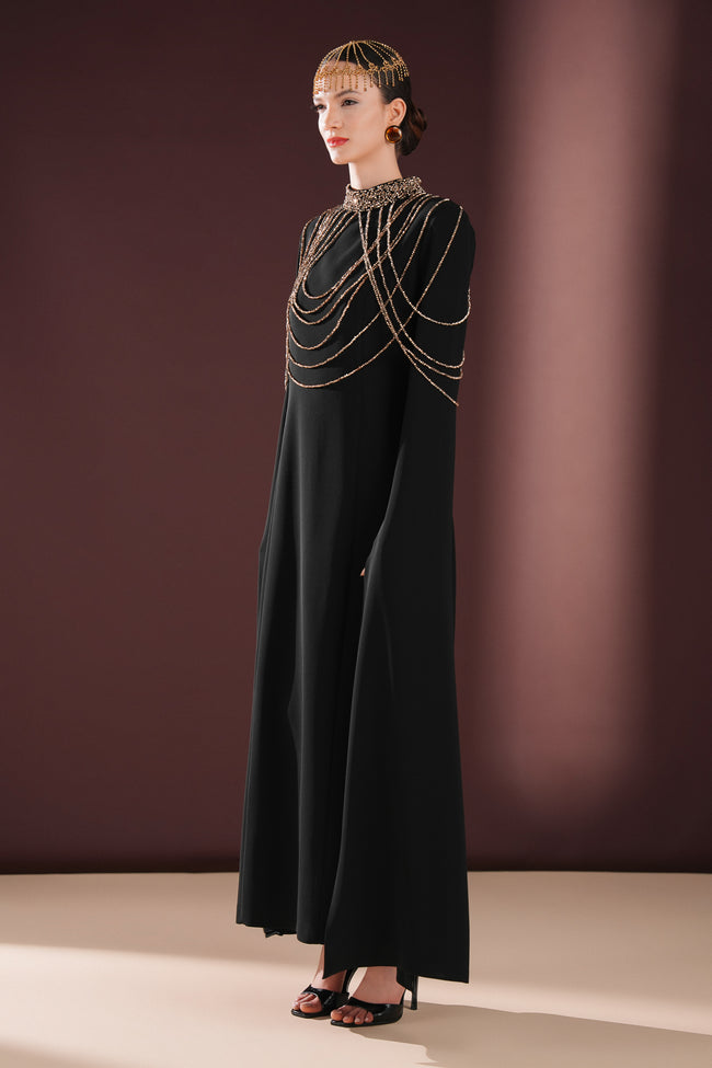 Calista Zincir Detaylı Elbise Siyah