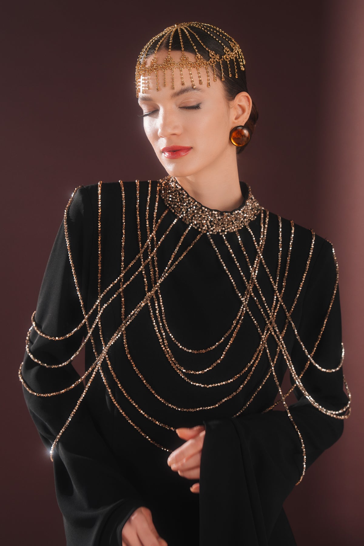 Calista Zincir Detaylı Elbise Siyah